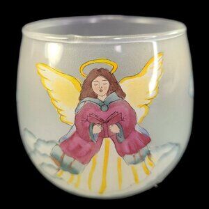 Li Bien Christmas Angels Tea Light Candle Holder Handpainted Glass With Gift Box